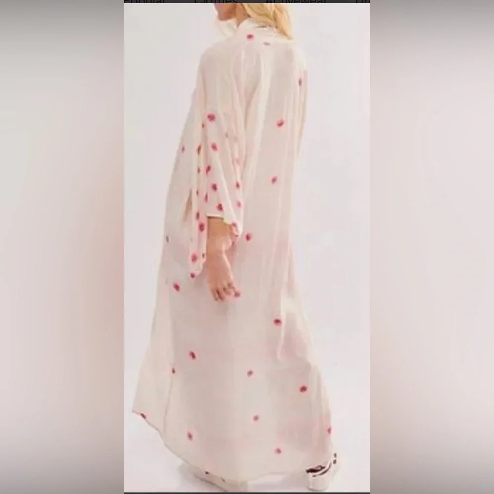 Free People *Laurel Canyon* Kimono in Pink Dots. NWOT - Picture 2 of 2